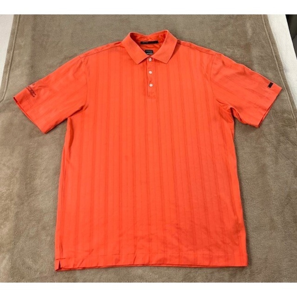 Nike Tiger Woods Collection Polo Mens Size M orange dry fit short sleeve golf